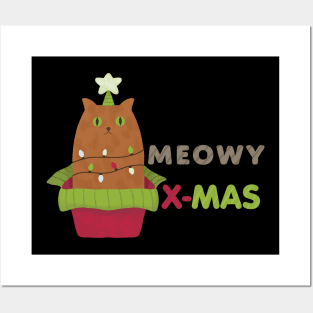 meowy christmas Posters and Art